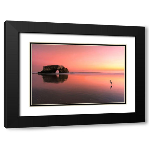 Sunset At The Natural Bridge-2 Black Modern Wood Framed Art Print with Double Matting by Li, Rob