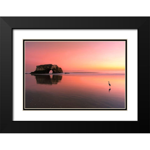 Sunset At The Natural Bridge-2 Black Modern Wood Framed Art Print with Double Matting by Li, Rob