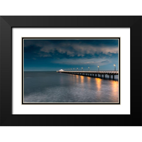 Shorncliffe Pier-Brisbane. Black Modern Wood Framed Art Print with Double Matting by Perez Liedl, Christopher