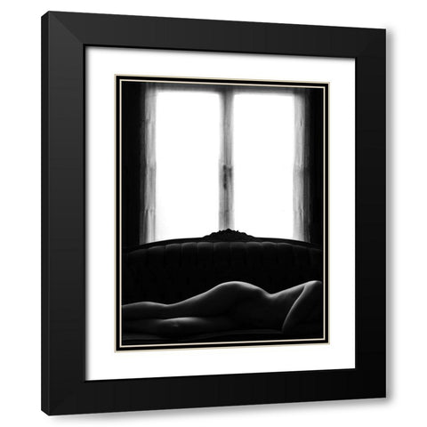 Sleeping On The Sofa Black Modern Wood Framed Art Print with Double Matting by Dirven, Ton