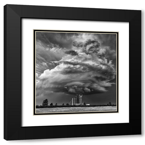 Monochrome Mesocyclone Black Modern Wood Framed Art Print with Double Matting by Darby, Rob