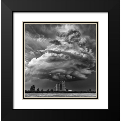 Monochrome Mesocyclone Black Modern Wood Framed Art Print with Double Matting by Darby, Rob