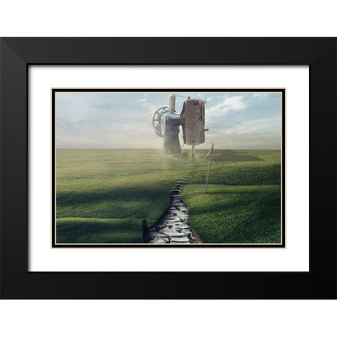 Cultivate The Ground Black Modern Wood Framed Art Print with Double Matting by Almawash, Sulaiman