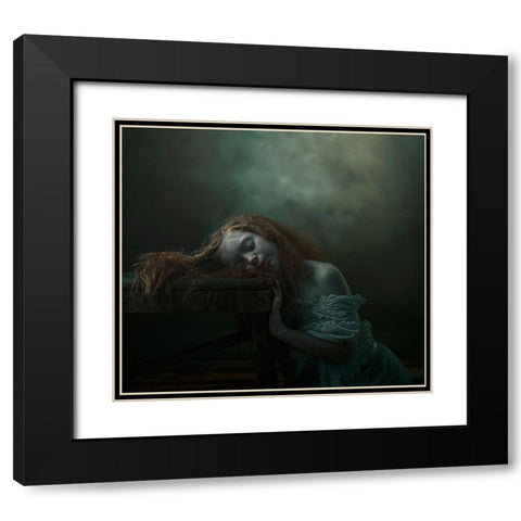 Nina Black Modern Wood Framed Art Print with Double Matting by Cwikla, Ewa
