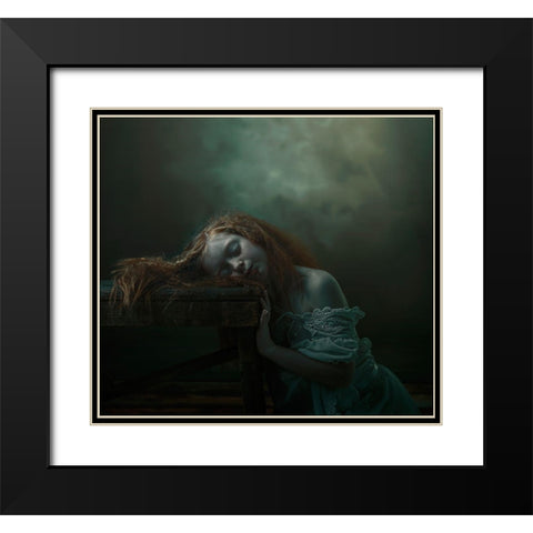 Nina Black Modern Wood Framed Art Print with Double Matting by Cwikla, Ewa