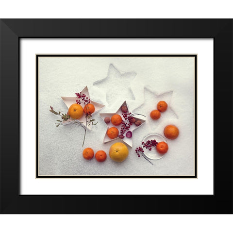 Snow Still Life Black Modern Wood Framed Art Print with Double Matting by Lazarov, Dimitar