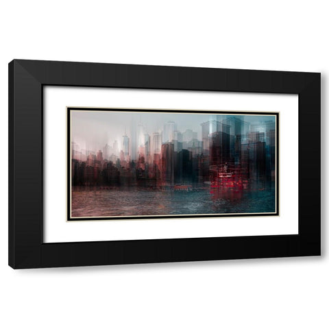 on the Hudson river Black Modern Wood Framed Art Print with Double Matting by Chiriaco, Carmine