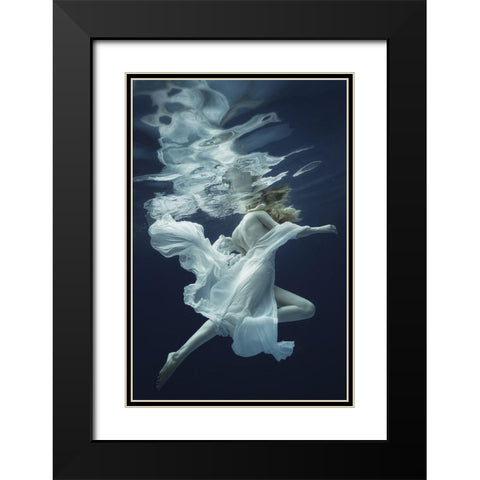 Water And Air Black Modern Wood Framed Art Print with Double Matting by Laudin, Dmitry