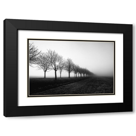 Losing Sight Black Modern Wood Framed Art Print with Double Matting by Staelens, Christophe