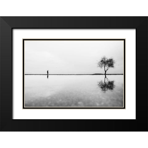 Untitled Black Modern Wood Framed Art Print with Double Matting by Ayer, Ali