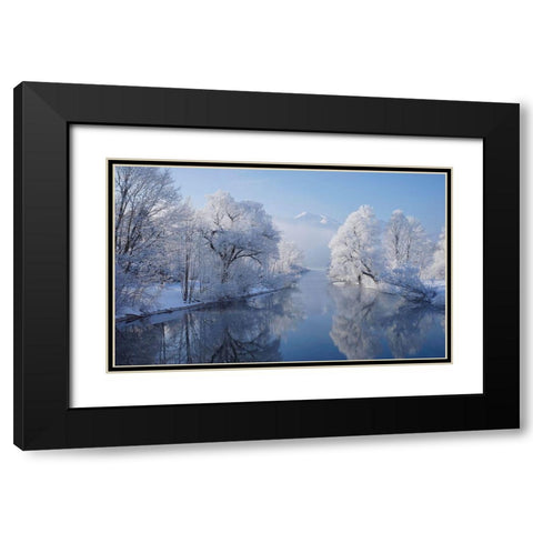 Coldest Morning Black Modern Wood Framed Art Print with Double Matting by Maier, Norbert