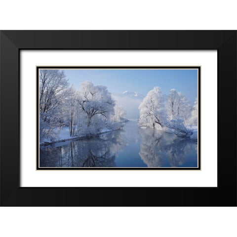 Coldest Morning Black Modern Wood Framed Art Print with Double Matting by Maier, Norbert