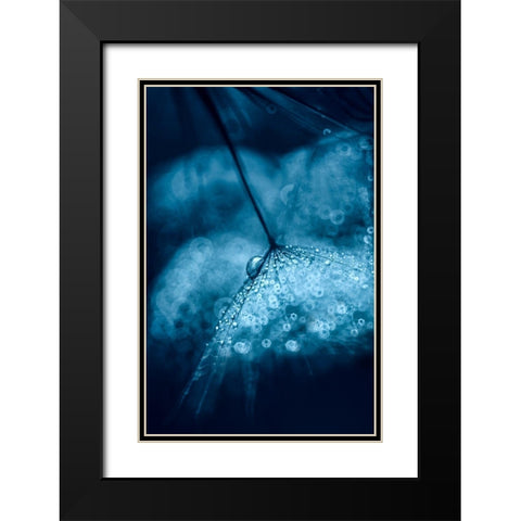Blue Black Modern Wood Framed Art Print with Double Matting by Blagoeva, Ivelina