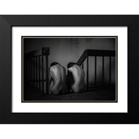 Untitled Black Modern Wood Framed Art Print with Double Matting by Chai Telan, Thanakorn