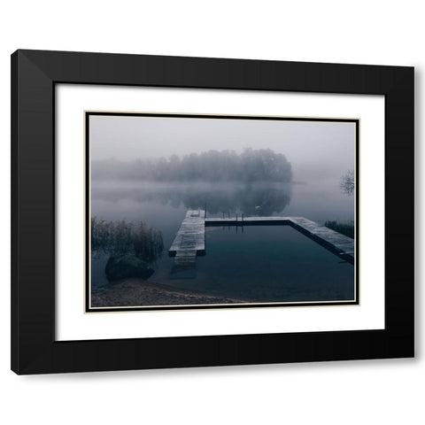 Dark Reflections Black Modern Wood Framed Art Print with Double Matting by Lindsten, Christian