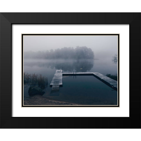 Dark Reflections Black Modern Wood Framed Art Print with Double Matting by Lindsten, Christian
