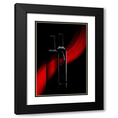 R. E. D. Black Modern Wood Framed Art Print with Double Matting by Reindl, Doris