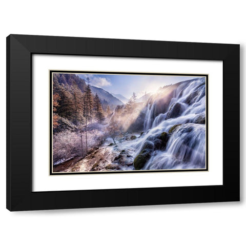 Heartless Valley Black Modern Wood Framed Art Print with Double Matting by Liu, Ke
