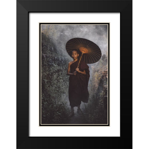 No.11 Black Modern Wood Framed Art Print with Double Matting by M, Adirek