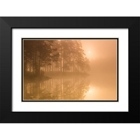 Sun A Mist Black Modern Wood Framed Art Print with Double Matting by Christensen, Andreas