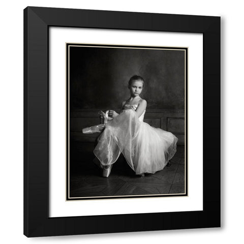 The Little Ballet Dancer Black Modern Wood Framed Art Print with Double Matting by Ivanova, Victoria
