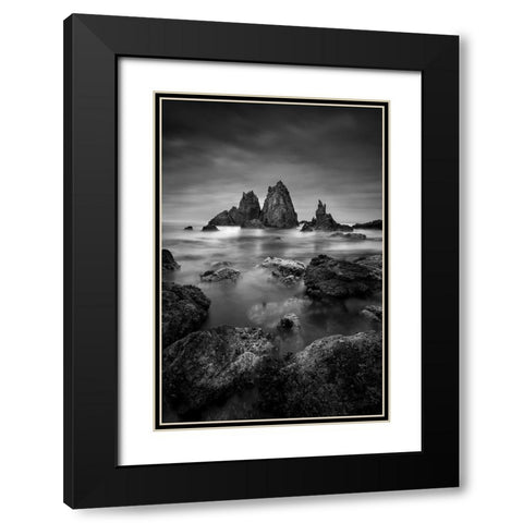 When Water Is Still Black Modern Wood Framed Art Print with Double Matting by Zhang, Joshua