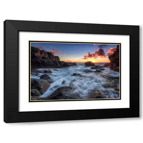 Sunstars Rocks Black Modern Wood Framed Art Print with Double Matting by Pascual, Miguel