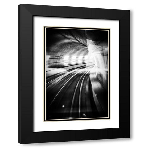 Metro Lights Black Modern Wood Framed Art Print with Double Matting by Bricchetti, Mauro