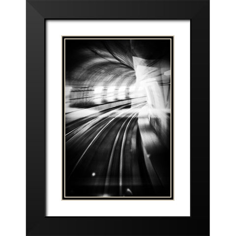 Metro Lights Black Modern Wood Framed Art Print with Double Matting by Bricchetti, Mauro