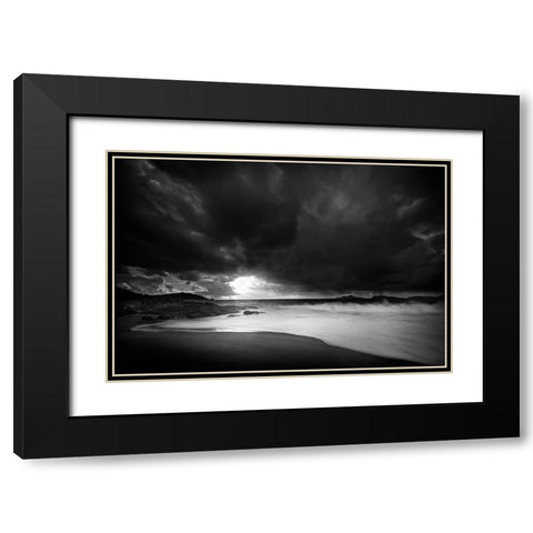 Storm Lights Black Modern Wood Framed Art Print with Double Matting by Pascual Buye, Santiago