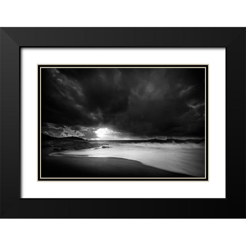 Storm Lights Black Modern Wood Framed Art Print with Double Matting by Pascual Buye, Santiago