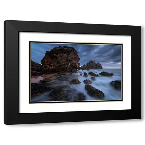 By The Sea Black Modern Wood Framed Art Print with Double Matting by Zhang, Joshua