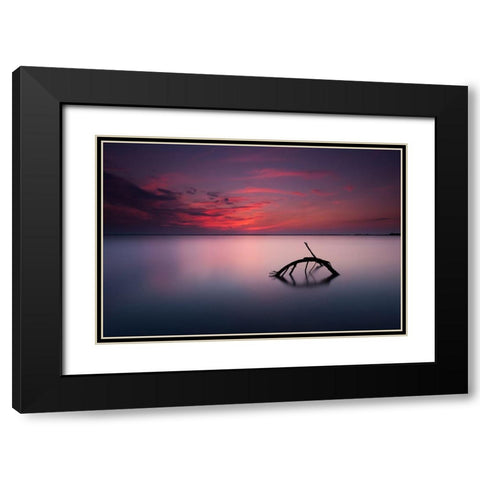 Colors Of Evening Black Modern Wood Framed Art Print with Double Matting by Olech, Michal