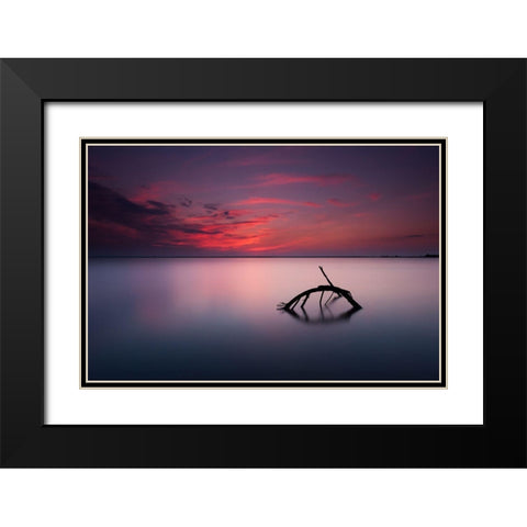 Colors Of Evening Black Modern Wood Framed Art Print with Double Matting by Olech, Michal