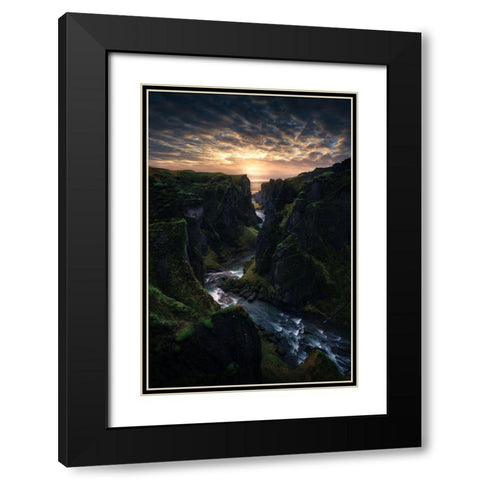 Light Canyon. Black Modern Wood Framed Art Print with Double Matting by Pablo De, Juan