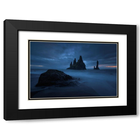 Reynisdrangar 2 Black Modern Wood Framed Art Print with Double Matting by Pablo De, Juan