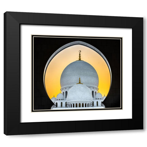 Sunset In Abu Dhabi Black Modern Wood Framed Art Print with Double Matting by Pearson, Wayne