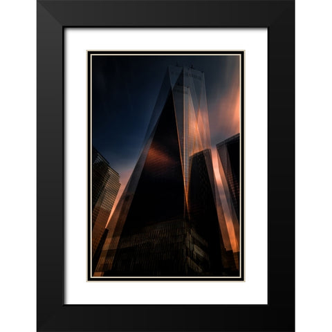 Grattacieli 4 Black Modern Wood Framed Art Print with Double Matting by Della Latta, Massimo