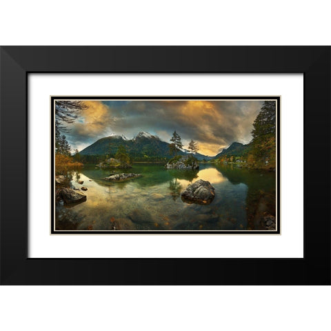 Hintersee.... Black Modern Wood Framed Art Print with Double Matting by Browko, Krzysztof