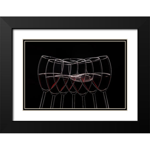 7 Glases Black Modern Wood Framed Art Print with Double Matting by Trebuth, Heinz