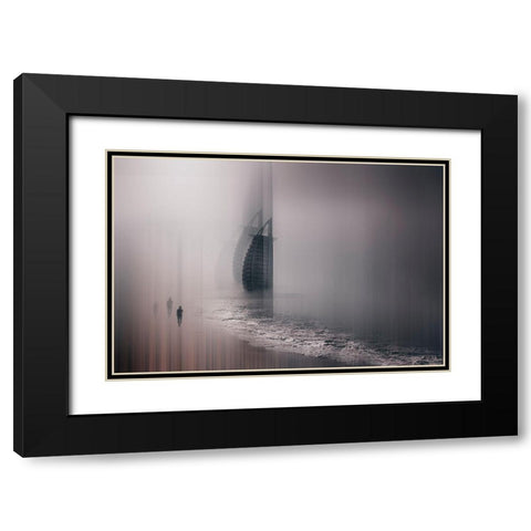 Burj Al Arab Black Modern Wood Framed Art Print with Double Matting by Chiriaco, Carmine