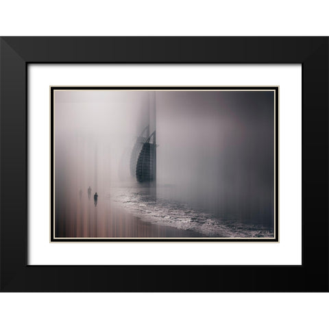 Burj Al Arab Black Modern Wood Framed Art Print with Double Matting by Chiriaco, Carmine
