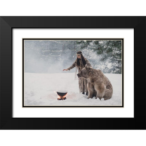 * Black Modern Wood Framed Art Print with Double Matting by Barantseva, Olga