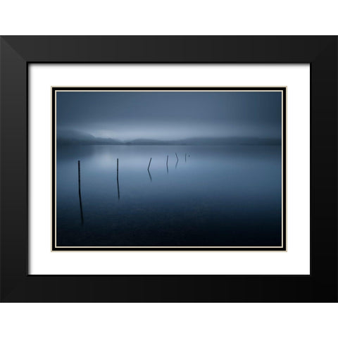 Calm Black Modern Wood Framed Art Print with Double Matting by Ahern, David