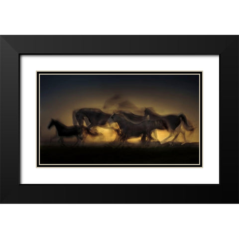 Out Of Hell Black Modern Wood Framed Art Print with Double Matting by Malovrh, Milan