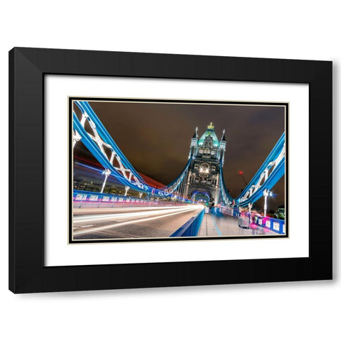 Crazy London Black Modern Wood Framed Art Print with Double Matting by Lashin, Ahmed