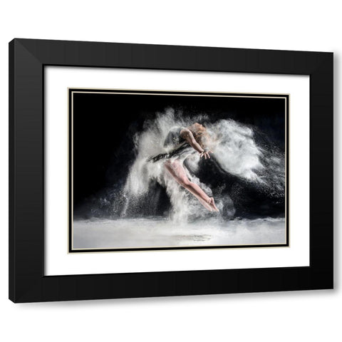 Frenzy Black Modern Wood Framed Art Print with Double Matting by Pentony Ma, Pauline