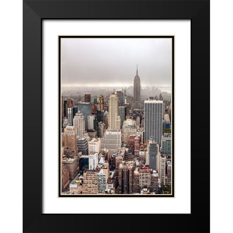 Foggy Day In Manhattan Black Modern Wood Framed Art Print with Double Matting by Soderman, Par