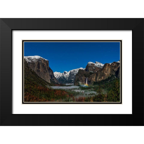 Bridalveil Fall Moonbow Black Modern Wood Framed Art Print with Double Matting by Zhu, Hua