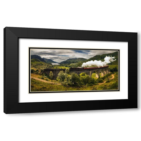 Glenfinnan Bridge Black Modern Wood Framed Art Print with Double Matting by Kruczynski, Wojciech
